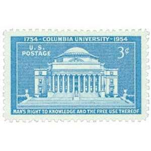  #1029   1954 3c Columbia University Postage Stamp Numbered 