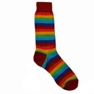  Mens Multi Colored Rainbow Striped Socks Clothing