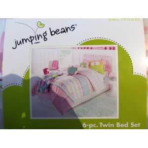   Beans 6 Pc Twin Bed Set Owl Friends Comforter Sheets 