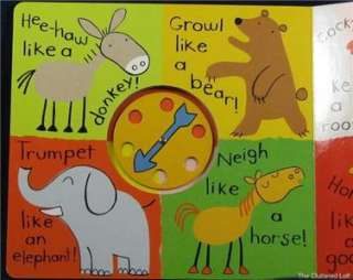 ANIMAL NOISES Copy Cats Board Book w Spinners by Powell  