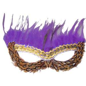   Harlequin Theatrical Costume Eye Mask Mardi Gras Purple and Gold