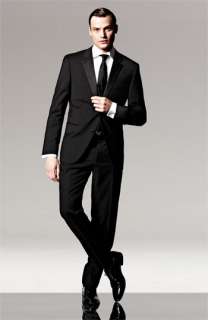 BOSS Black Trim Fit Wool Tuxedo & Sharp Fit Dress Shirt  