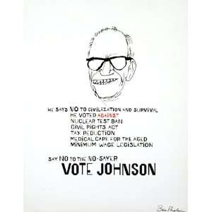  Vote Johnson Signed by Ben Shahn   1964