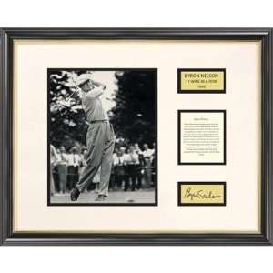 Byron Nelson Photo/Bio/Engraved Signature Framed Golf Art