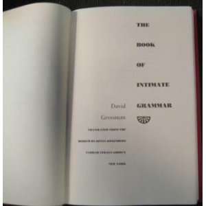  The Book of Intimate Grammer David Grossman Books