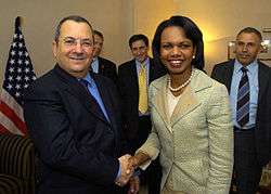 Israeli Defense Minister Ehud Barak and Condoleezza Rice (2007)