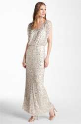 JS Collections Blouson Bodice Sequin Mesh Gown $278.00