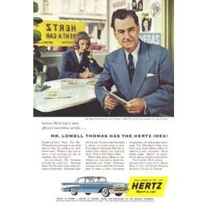   Print Ad: 1957 Hertz Rent a Car: Lowell Thomas: Hertz: Books