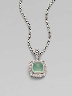 David Yurman   Diamond Accented Aqua Chalcedony Pendant Necklace