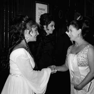 Elizabeth Taylor Shaking Hands with Princess Margaret at Premiere of 