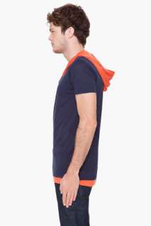 Bill Tornade Orange Hooded Jack T shirt for men  