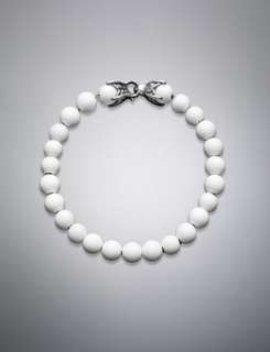 Spiritual Bead Bracelet, White Agate, 8mm