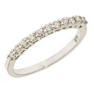 Womens 1/3 Carat SI F Diamond Wedding Anniversary Ring Band 14k White 
