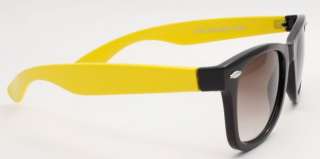 50s Vintage Wayfarer Black Yellow Geek Nerd Sunglasses  
