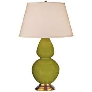 Robert Abbey 31 Apple Green Ceramic and Brass Lamp