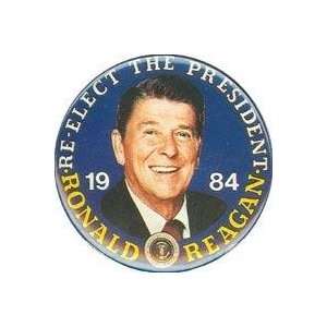  Pinback button promoting Ronald Reagan for president, 1984 