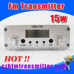 CZH 15W FM stereo PLL broadcast transmitter+Powersupply  