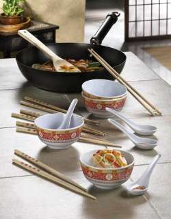 Chinese Asian Teflon Stir Fry Pan Wok 16 Pc. Set  