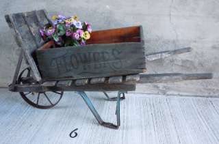   Weathered Wheelbarrow, Garden Flower Cart, Store Display, Prop  
