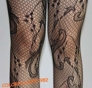Black Fishnet Stockings Pantyhose Dragon Patterns #1228  
