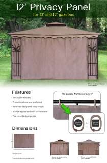 Gazebo Canopy Tent Privacy Side Wall Panel Fits 10 12  