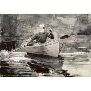  Fly Fishing, Saranac by Winslow Homer 30.00X21.00. Art 