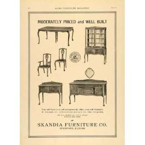   Ad Skandia Furniture Wooden Dining Room Set Carved   Original Print Ad