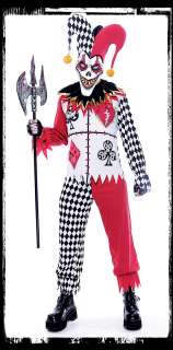 Gothic Twisted Joker Jester Halloween Mask & Costume  