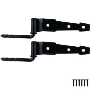 Stanley 8 inch Black Gate Screw Hooks with Strap Hinges 033923140744 