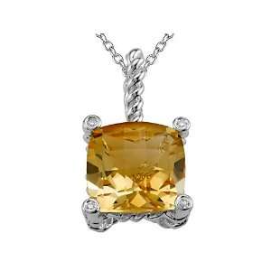   cttw Genuine Citrine Pendant by Effy Collection® in 14 kt White Gold
