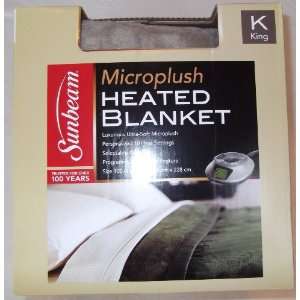   Microplush Heated Electric Blanket   Beige King: Home & Kitchen