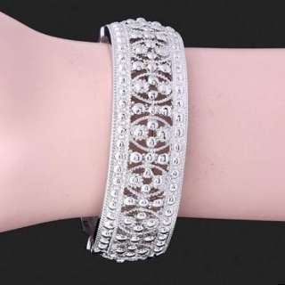ARINNA NEW white Gold GP fashion hinged bangle Bracelet  
