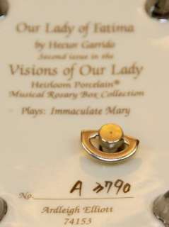 Vtg Catholic Our Lady of Fatima Mary Music Rosary Box  