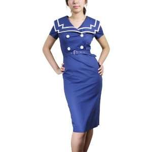   Design Navy Sailor Fancy Pencil Skirt Dress 10 