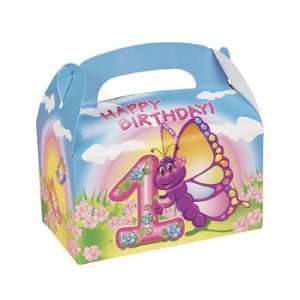 Butterfly 1st Birthday Treat Boxes   Party Favor & Goody Bags & Paper 