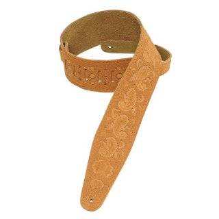   inch Suede Leather Guitar Strap Tooled with a Paisley Pattern,Honey