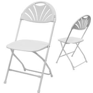  Phoenixx Fan Back Folding Chair Color: White (6pcs Set 