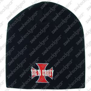 BLACK MALTESE IRON CROSS Beanie Knit Stocking Cap Hat  