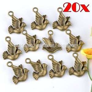   Bronze Peace Dove Charms Findings For Beads Pendant Jewelry Making