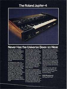  JUPITER 4 SYNTHESIZER PINUP PRINT AD vtg 70s 80s Polyphonic Keyboard