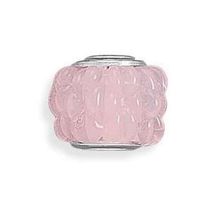  Pink Textured Glass Bead: Jewelry