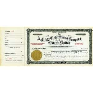  A.L. 282 Gold Mining Company Stock Certificate (Circa 1905 