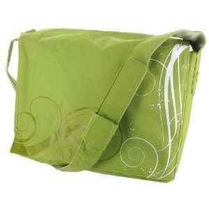   Fullsize Laptop Messenger Bag with Laptop Storage   Green Vine Series