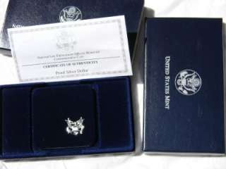 USA 1997 silver Law Enforcement Memorial $1 boxed PROOF  
