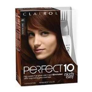  Clairol Nice N Easy Perfect 10 Hair Color #4R Dark Auburn 