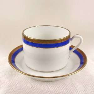  Richard Ginori PALERMO Blue Gold Tea Cup & Saucer: Kitchen 