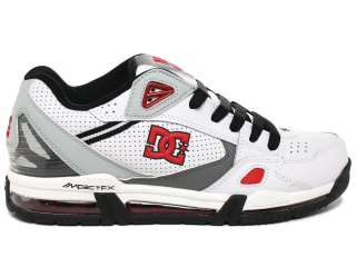 DC Versaflex White/Grey/Black/Red Low Top Mens Skate Shoes  
