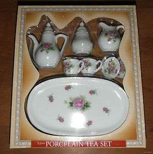 Piece Miniature Porcelain China Tea Set Lavendar Roses  