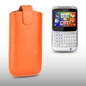  HTC CHACHA ORANGE PU LEATHER CASE, BY CELLAPOD CASES 