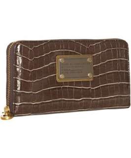 Marc by Marc Jacobs dark chocolate croc embossed zip large continental 